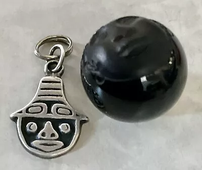 Antique Black Carved Vulcanite Bead Charm/Pendant Jamaican • $89.95