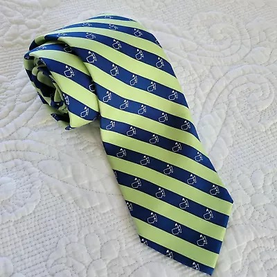 Vineyard Vines For The Masters Green Blue Striped Men's Imported Silk Neck Tie • $72.99