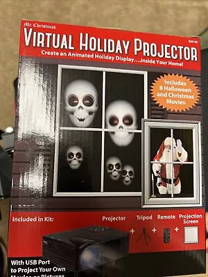 Mr Christmas Virtual Holiday Projector Screen Remote & Tripod Halloween Xmas • $59.99