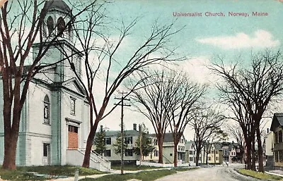 Universalist Church Norway Maine ME 1911 Vintage Postcard • $6.29