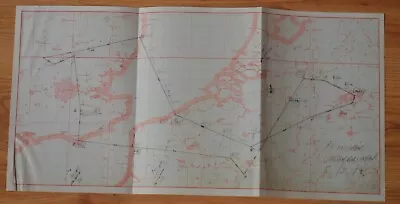 1945 WWII RAF Navigational Chart For Raid On Gelsenkirchen • £4.49