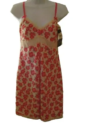 Marilyn Monroe Intimates Lingerie Slip Gown Pink Lace Medium 8-10  Nighty NWT • $19.99