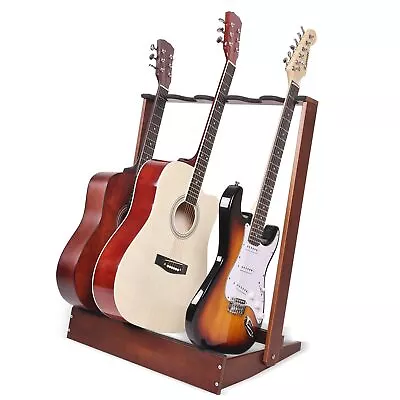 Guitar Stand Rack For Multiple Guitars 5 Holder Wood Guitar Stand Folding Gu... • $73.49