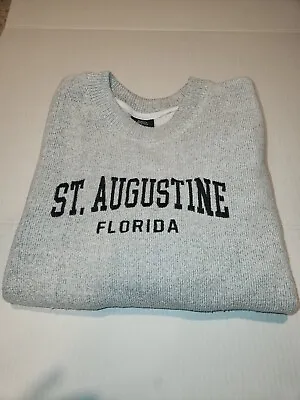 $19.95 • Buy St. Augustine Florida Sweater Adult Large Gray Logo Casual (New)