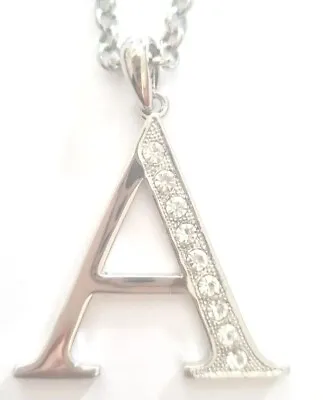£3.99 • Buy Silver Alphabet Initial Necklace Gift/ Friendship  Pendant