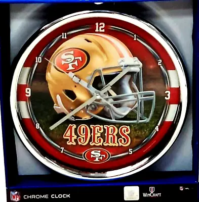 San Francisco 49ers Chrome Plated Retro Helmet Wall Clock • $41.95