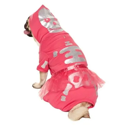 Martha Stewart Pet Ms Pink Glitter Skeleton Hooded Dog Costume (Multi Sizes) NWT • $12