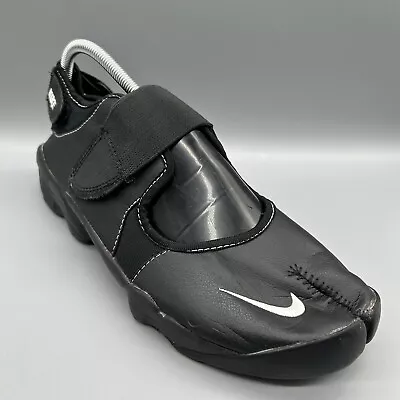 Nike Air Rift Black Leather Trainers Split Toe Vintage 308662-011 Mens Uk 9 • £129.99