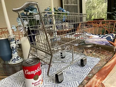 12X11X8 Chrome Shopping Cart  Metal Basket Planter Display Doll Toy • $17.99