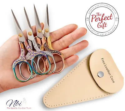 Embroidery Scissors Plated 5 Inch Small Fabric Thread Paper Plasma Copper Brass • £6.70