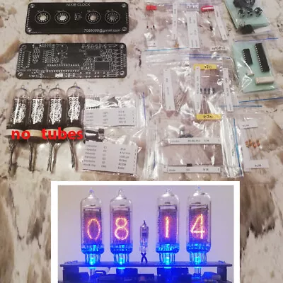 £48.57 • Buy DIY KIT Without Tubes Nixie Clock 4x IN-14+IN3 RGB Backlight Alarm *PCB & Parts*