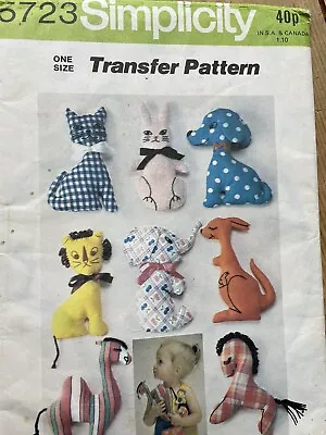 £7.99 • Buy Uncut Vintage 1970's Simplicity Stuffed Animals Sewing Pattern