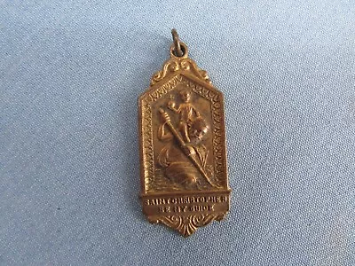 Vintage Catholic St Christopher Gold  Tone Religious Medal • $7.99