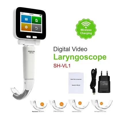 SH-VL1 Clear Vision Video Laryngoscope Camera Touch Color Screen Reusable Blades • $459