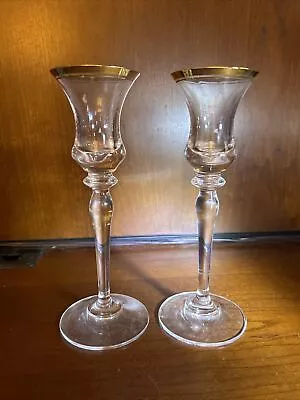 Mikasa Jamestown Pair Of Gold Rimmed Candlestick Holders 7-3/4” Tall • $24.99