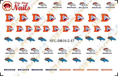 Denver Broncos Nail Art Waterslide Set Of 57. TOP Quality. FAST SHIPPING! • $4.95