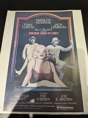 Small Poster Marilyn Monroe 1986 Some Like It Hot No B1479 • £0.99