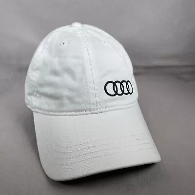 Audi Hat Mens One Size White Strapback Cap Embroidered Cars Dealer Dad Hat • $12