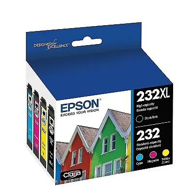 Epson 232XL Black 232 C/M/Y 4pk Ink Cartridges - Black Cyan Magenta Yellow • $34.99