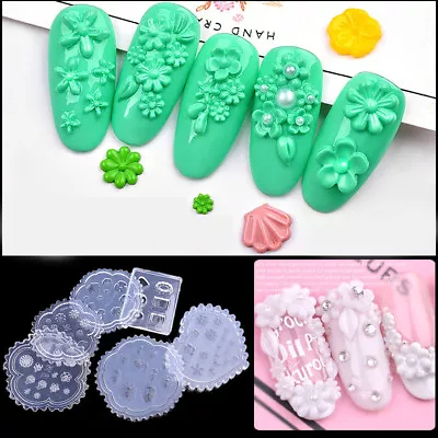 3D Nail Art Silicone Mold Stamping Stamper Carving DIY Acrylic UV Gel Tips Tools • $5.97