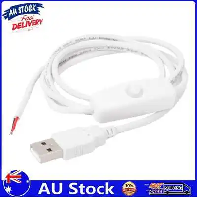 $7.20 • Buy AU 1m USB Power Supply Cable 2 Wire USB 2.0 Male Cord Extension DIY With Switch