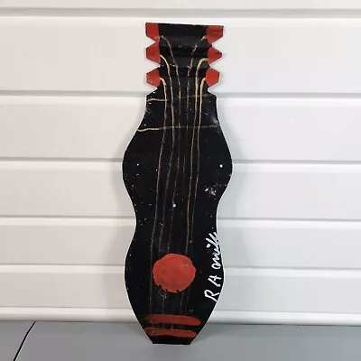 R A Miller Black Instrument Painting Metal Cut Out Outsider Art Folk Art • $250