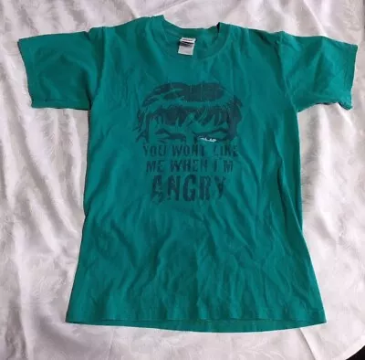 *MARVEL* INCREDIBLE HULK 2013  You Wont Like Me When Im Angry Tshirt GREEN Top  • £4.99