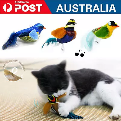 Cat Electric Plush Birds Interactive Cat Toys With Bird Chirping Sound Toys Gift • $12.59