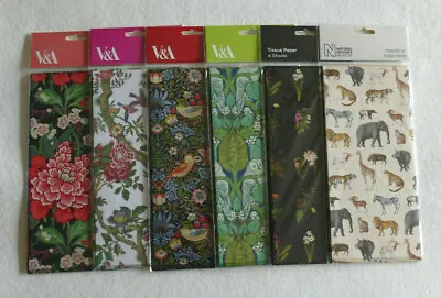 £4.95 • Buy Pack 4 Large Sheets Tissue Paper Gift Wrapping Decoupage By Museums & Galleries