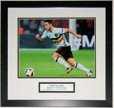 Eden Hazard Autographed World Cup 11x14 Photo PSA DNA COA Custom Framed & Plate • £289.53