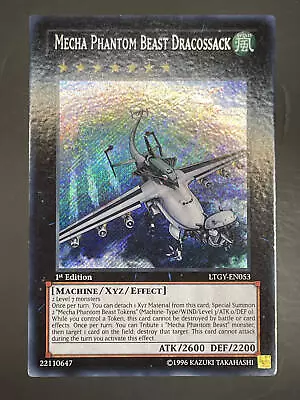 Yugioh Mecha Phantom Beast Dracossack Secret Rare 1st Edition Good Ltgy-en053 • $18.64