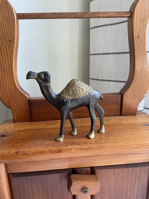 $20 • Buy Vintage Solid Brass Camel Figurine With Etched Designs