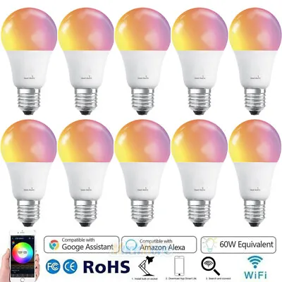 4/10Pack WiFi Smart LED Light Bulb Multicolor Compatible W/Alexa And Google Home • $49.24