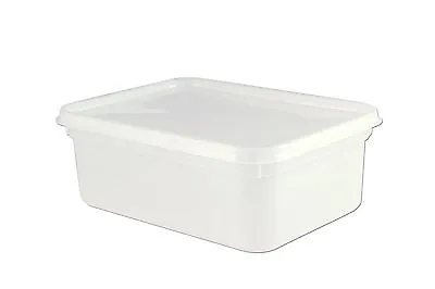 2 Litre Rectangular Ice Cream Tub With Lid/Food Storage Container Restaurant • £12.94