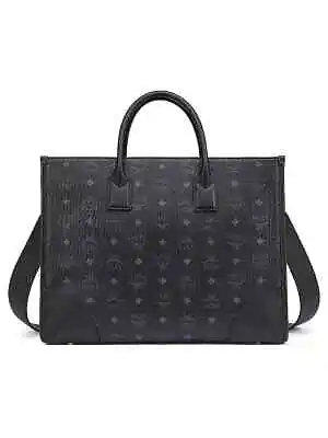 MCM Munich Tote Bag In Visetos MWTCSBO02BK001 In Black • $693.88