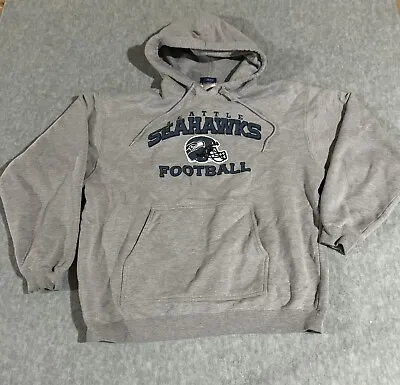 Vintage Reebok NFL Seattle Seahawks L Grey Hoodie R850A • $12.48