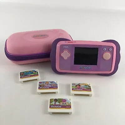 VTech MobiGo Handheld Electronic Learning Toy 4 Game System Cartridges Case Lot • $47.96
