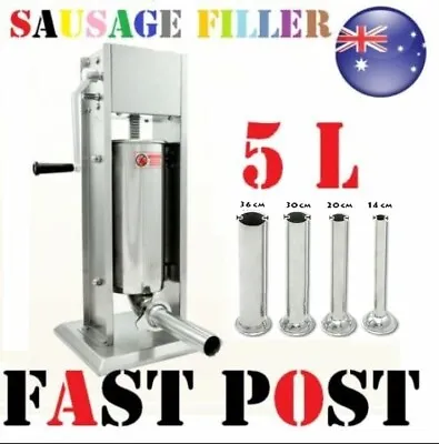 $153.30 • Buy 5L Sausage Filler Stuffer Stainless Steel Two Speed Adjustment Salami Maker