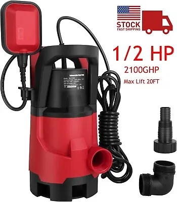 1/2 HP Submersible Water Pump 2100GPH Water Remove 15 Ft Cord • $44.95