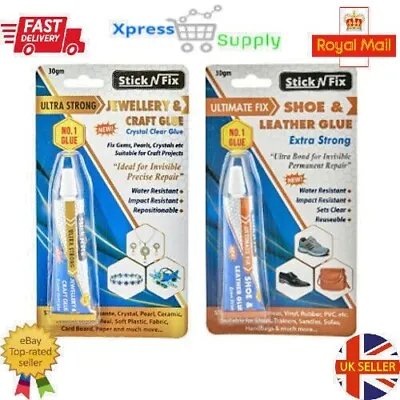 £2.89 • Buy STICK N FIX Jewellery&Craft/Shoe&Leather Crystal Clear Glue Strong Ultra Strong