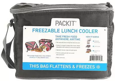 Packit Durable Freezable Gel Lunch Cooler Holds 9 Cans Black • $24