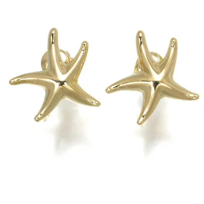 Auth Tiffany&Co. Earrings Starfish 18K 750 Yellow Gold  • $711.89