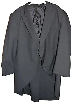 Joseph & Feiss International Long Tail Tuxedo Jacket Men 56R Charcoal Blazer EUC • $39.95