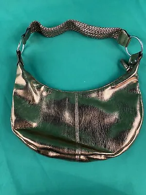 Apt. 9 Woman's Gold Metallic Hobo Purse Vintage Shoulder Bag Shiny Braided Strap • $16.27