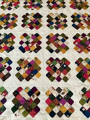 Beautiful Handmade Bespoke Multicoloured Patchwork Quilt/throw • £120