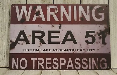 Area 51 Tin Poster Sign Vintage Style DO NOT ENTER Warning No Trespassing XZ • $10.97