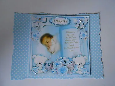 Pk 2 Baby Boy Book Embellishment Toppers For Cards & Craft • £1.25