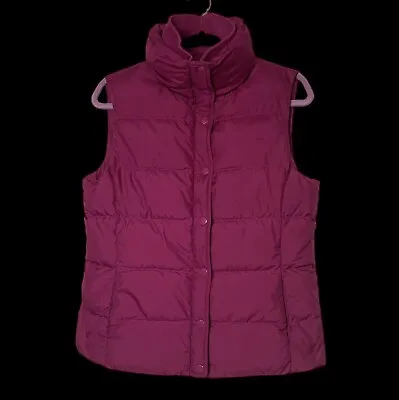 J Crew Women's Medium Puffer Vest 80% Down Full Zip Snaps Pockets Pink Magenta • $17