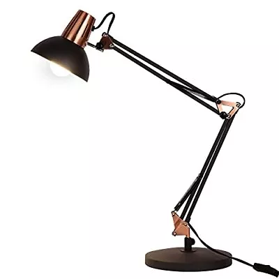 Metal Desk Lamp Adjustable Goose Neck Architect Table Lamp Sandy Black Tall R... • $55.30