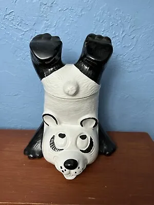 Vintage Pottery McCoy Upside Down Panda Bear Ceramic Animal Cookie Jar 210 USA • $80